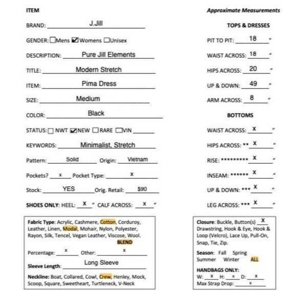 J.Jill Womens Pure Jill Elements Modest Stretch Pima Dress Medium Black SP EXC - Picture 11 of 11